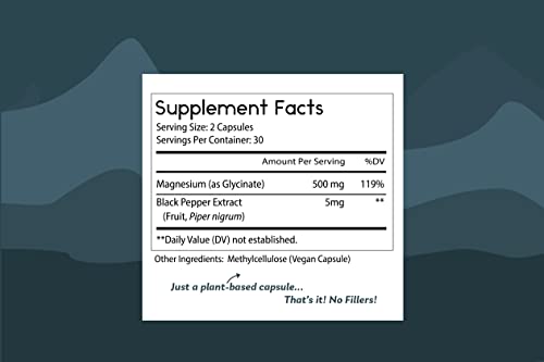 Magnesium Glycinate Supplements for Muscle Support - 60 Caps