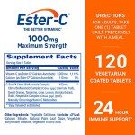Ester-C Vitamin C 1000 mg Tablets, 120 Count