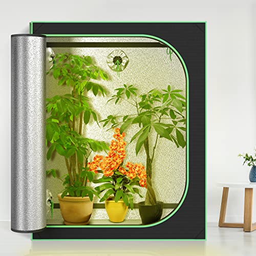 Nova Microdermabrasion 48"x24"x60" Mylar Hydroponic Grow Tent with Observation Window and Floor Tray, 4×2 Grow Tent, High Reflective Growing Tent Room for Indoor Plant Fruit Flower Veg