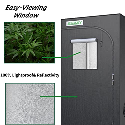 Zazzy Tent for Plants Indoor, 48"X24"X60" Grow Tents Plant Tent 600D Mylar Reflective Grow Tent for Hydroponics Indoor Growing 4X2