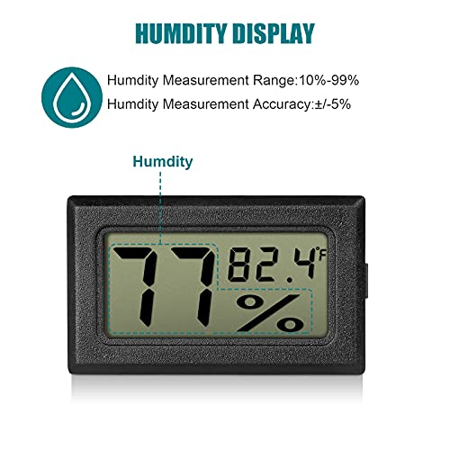 12 Pack Mini Digital Hygrometer Thermometer LCD Display Outdoor Indoor Temperature Humidity Meter Gauge Monitor Aquarium Thermometer for Baby Room Bedroom Guitar Reptile Greenhouse(℉)