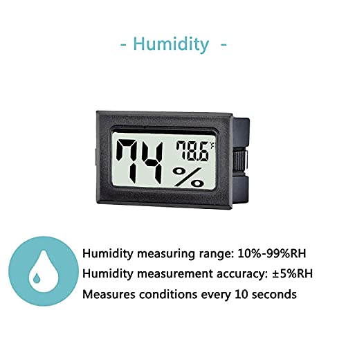 TASOGEN 6 Pack Mini Digital Thermometer Hygrometer,Indoor Temperature and Humidity Gauge Meter Monitor Fahrenheit (℉) for Home,Greenhouse,Jars