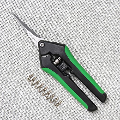 LDK Gardening Hand Pruner Pruning Snip Pruning Shears for Bud, Garden Trimming Scissors with Stainless Steel Curved Blades, 6.5-Inch