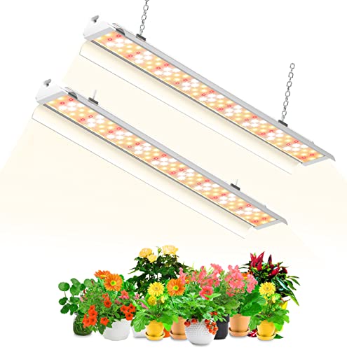 SZHLUX Grow Light 4ft 140W (2×70W, 800W Equivalent) Super Bright Full Spectrum Sunlight Plant Light, LED Grow Light Strips, Grow Light Bulbs for Indoor Plants - 2 Pack