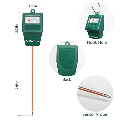 Alotpower Soil Moisture Sensor Meter,Hygrometer Moisture Sensor for Garden, Farm, Lawn Plants Indoor & Outdoor(No Battery Needed)