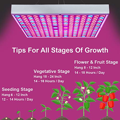 75W LED Grow Light for Indoor Plants Growing Lamp 225 LEDs UV IR Red Blue Full Spectrum Plant Lights Bulb Panel for Hydroponics Greenhouse Seedling Veg and Flower by Venoya