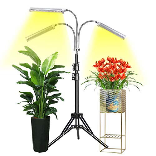 Abonnylv Grow Light Floor LED Grow Light with Stand, Tri-Head Sunlike Full Spectrum 150W 330 LEDs Plant Light for Indoor Plants,Tripod Stand Adjustable 15-47 in & 3 Modes
