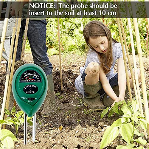 Riemex Soil Moisture Meter Sensor 3 in 1, Plant Water Monitor, Soil Hygrometer Sensor for Gardening, Farming, Indoor and Outdoor Plants, No Batteries Required YOD-MS3-01