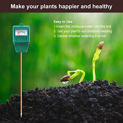 Cookmaster Soil Moisture Meter, Plant Moisture Meter, Plant Water Meter for House Plants, Hygrometer Moisture Sensor, Soil Test Kit for Garden, Farm, Lawn, Indoor & Outdoor (No Battery Needed)