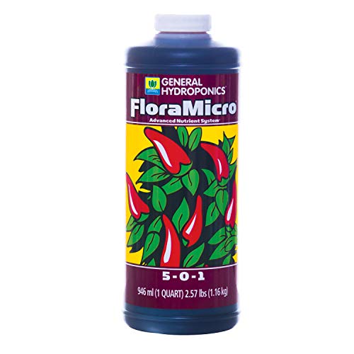 General Hydroponics Flora Series: FloraMicro, FloraBloom, FloraGro - 3-Part Hydroponic Nutrient System, 1 qt. Bottles