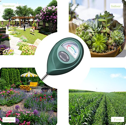 XLUX Soil Moisture Sensor Meter Water Monitor, Hygrometer for Gardening, Farming,Plants, No Batteries Required, 2 Pack