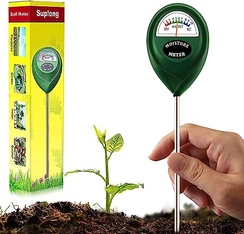 Suplong Soil Moisture Meter,Plant Moisture Meter, Plant Water Meter for Plants, Gardening, Farming, Indoor and Outdoor Plants(No Batteries Required)