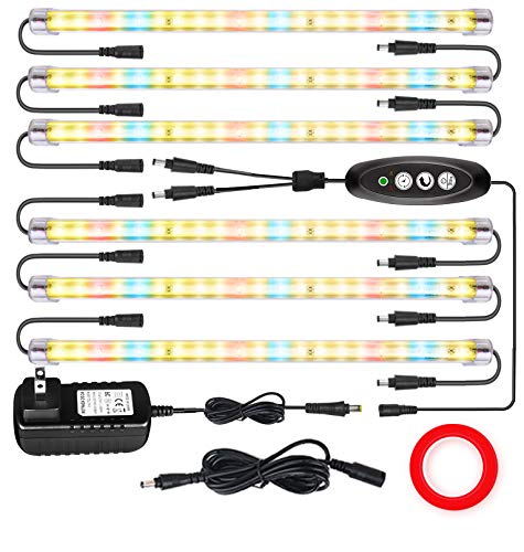 LED Plant Grow Lights Strips for Indoor Plants Full Spectrum with Auto ON & Off Timer, T5 Sunlike Grow Lights Bar Growing Lamps for Greenhouse Shelves Hydroponics Succulent, 4 Dimmable Levels