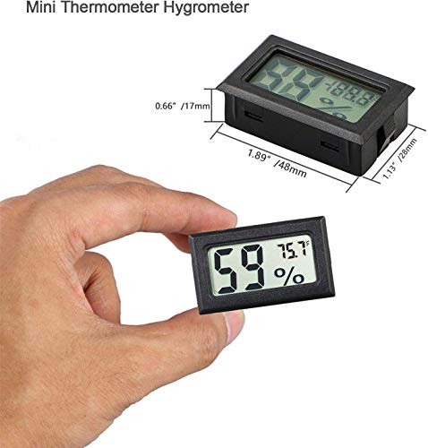 Veanic 4-Pack Mini Digital Electronic Temperature Humidity Meters Gauge Indoor Thermometer Hygrometer LCD Display Fahrenheit (℉) for Humidors, Greenhouse, Garden, Cellar, Fridge, Closet