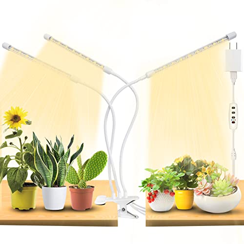 SUWITU Grow Lights for Indoor Plants, 6000K 144 LEDs Clip on Grow Light Plant Growing Lamps for Succulents, Valentines Day Gifts for Plant Lovers, Auto 3/9/12H Timer, 3 Switch Modes,10-Level Dimmable