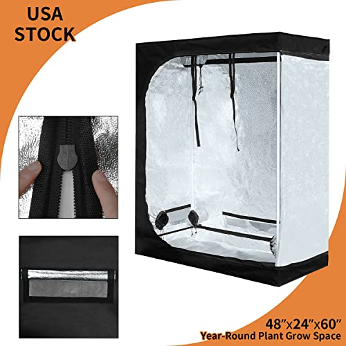 Datianxia 48 inches x24 inches x60 inches Grow Tent Box Hydroponic Indoor Plant Veg Thick Oxford Growing Room