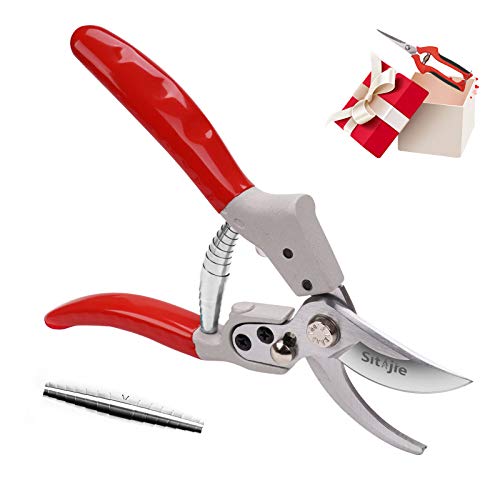 Sitajie Pruning Shears, Heavy Duty Stainless Steel Bypass Garden Pruner for Indoor Plant, Professional Gardening Clippers Hand Scissors For Cutting And Trimming Bonsai, Branch, Herb, Rose, Flower