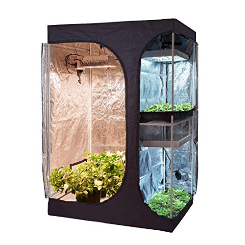 Hydro Plus Indoor Grow Kit 48''x36''x72'' Grow Tent Kit 2-in-1 Indoor Plants Growing Dark Room Non Toxic Hut + Hydroponics Growing Setup Accessories(48''x36''x72'' Tent Kit)