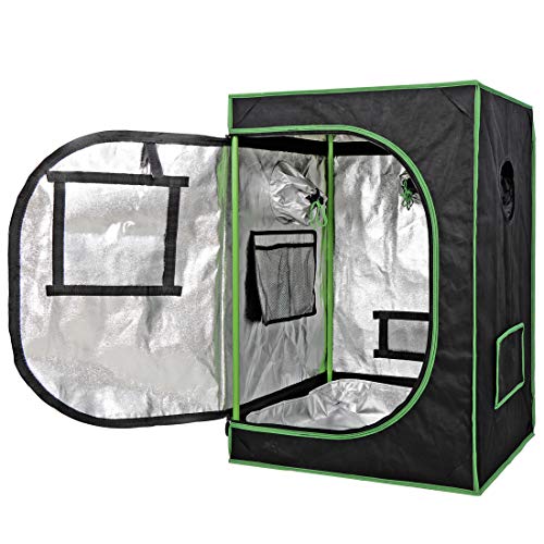 HANGKAI Home Grow Tent, Hydroponic Plant Growing Room w/Observation Window and Inner Tool Bag, 600D Highly Reflective Fabric Cover Indoor Grow Room, 24"x24"x36"
