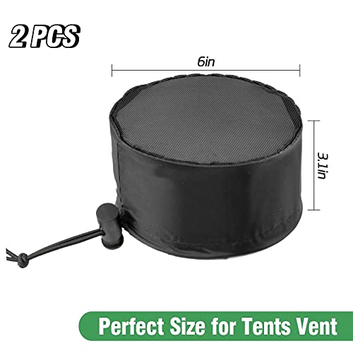 2Pcs Grow Tents Vent Cover- 6" Duct Filter Vent Cover- Grow Tents Vent Filter Cover with Elastic Band and Fixed Buckle to Dust-Proof for Plant Grow Tent Vent