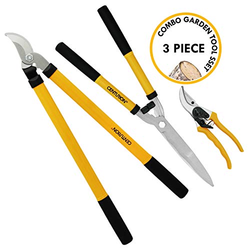 Centurion 1222 3-Piece Lopper, Hedge Shear & Pruner Combo Set, Heavy Duty Tree, Shrub & Bush Care Kit for Lawn, Garden & Yard, Ideal for Indoor & Outdoor Gardening, Branch Cutting & Plant Trimming