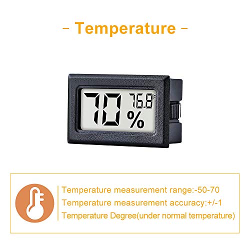 Pgzsy 12 Pack Mini Small Digital Electronic Temperature Humidity Meters Gauge Indoor Thermometer Hygrometer LCD Display Fahrenheit (℉) for Humidors, Greenhouse, Garden, Cellar3
