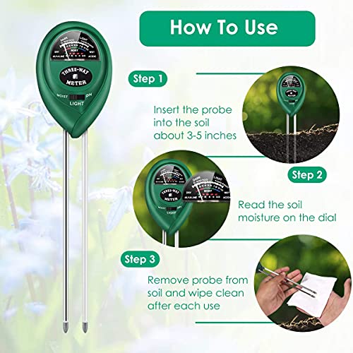 Yimusen Soil Moisture Meter, Plant Water Monitor, Soil Hygrometer Sensor for Gardening, Farming, Indoor and Outdoor Plants, No Batteries Required, Soil Test Kit 10 inchs
