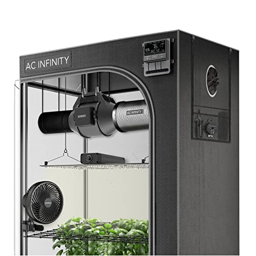 AC Infinity Advance Grow System 2x4, 2-Plant Kit, WiFi-Integrated Grow Tent Kit, Automate Ventilation, Circulation, Schedule Full Spectrum Samsung LM301B LED Grow Light, 2000D Mylar Tent