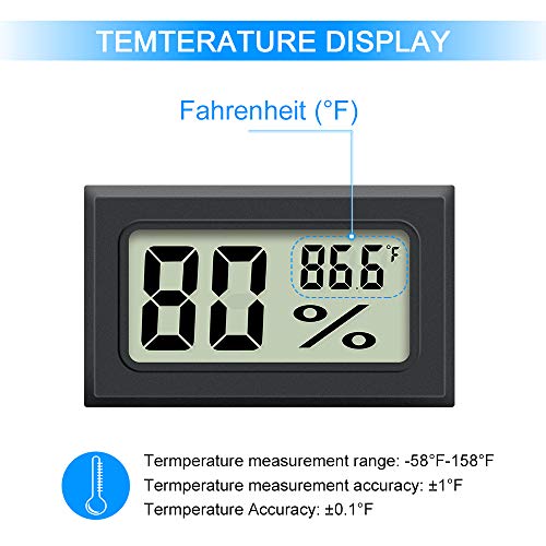 Mini Hygrometer Thermometer 2PCS Mini Digital Humidity Gauge, AikTryee Hygrometer Indoor Humidity Monitor, Temperature Humidity Gauge Meter for Humidors, Greenhouse, Garden, Cellar, Closet, Etc