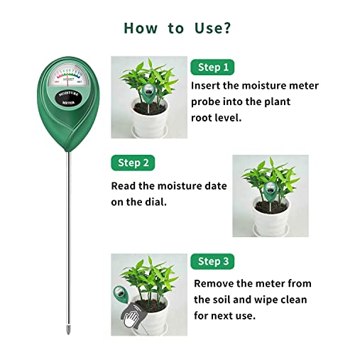 Censinda Soil Moisture Meter, Soil Moisture Monitor for House Plants, Soil Hygrometer Moisture Sensor for Indoor & Outdoor, Garden, Farm, Lawn Plant Care, No Battery Needed(Green)
