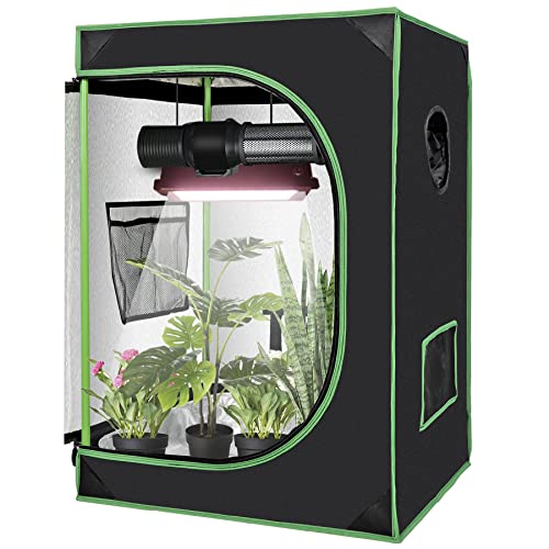 JungleA 2 x 4 Grow Tent, 48"x24"x60" Hydroponic Grow Tent Kit with Observation Window and Floor Tray for Home Plant Growing…