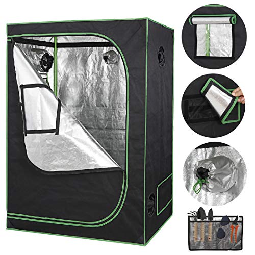 JungleA 2 x 4 Grow Tent, 48"x24"x60" Hydroponic Grow Tent Kit with Observation Window and Floor Tray for Home Plant Growing…