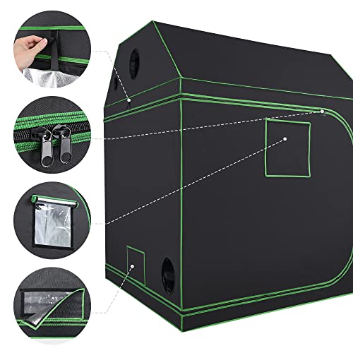 LAGarden 5x5 Grow Tent, 60"x60"x70" Roof Cube Tent with Observation Window & Floor Tray for Hydroponics Indoor Plant