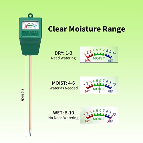 IUSEIT Soil Moisture Meter,Soil Hygrometer for Plants, Soil Water Gauge Meter Indoor Outdoor, Soil Moisture Sensor for Garden, Lawn, Farm Plants Care(2 Pack)