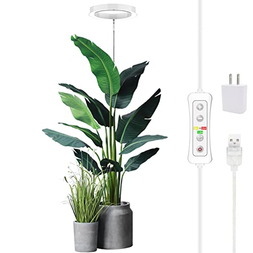 Plant Grow Light,yadoker LED Growing Light Full Spectrum for Indoor Plants,Height Adjustable, Automatic Timer, 5V Low Safe Voltage,Idea for Large Plant Light