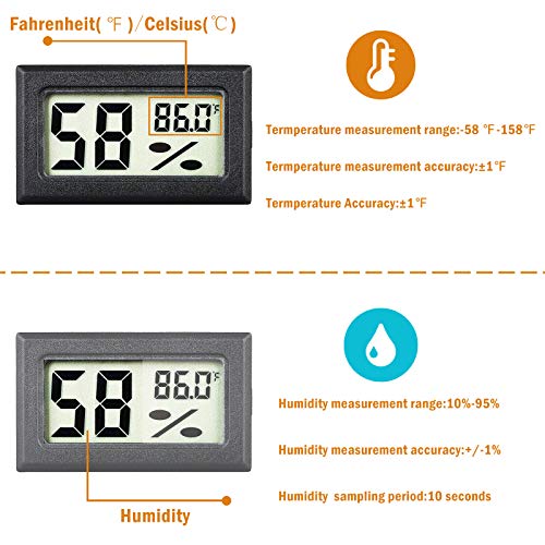16 Pack Mini Hygrometer Thermometer Indoor Outdoor, Digital LCD Monitor Temperature (℃) Humidity Meter for Home Incubators Reptile Greenhouse Car Cellar and Office, Display Celsius