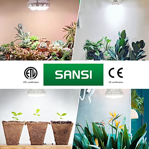 SANSI Grow Light Bulb with COC Technology, PPF 65.6 umol/s LED Full Spectrum, 36W Grow Lamp (400 Watt Equivalent) with Optical Lens for High PPFD, Energy Saving Plant Lights for Seeding and Growing