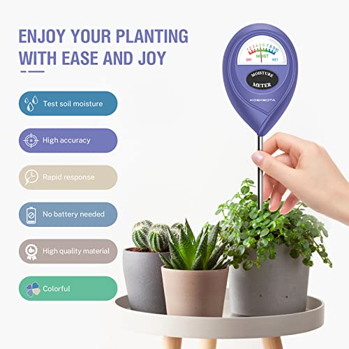 KOEKEOTA Soil Moisture Meter, Plant Water Meter for Indoor Outdoor Potted Plants,Soil Hygrometer Sensor for Gardening, Farming, Lawn Tool Kits for Plant Care. (Very Peri)