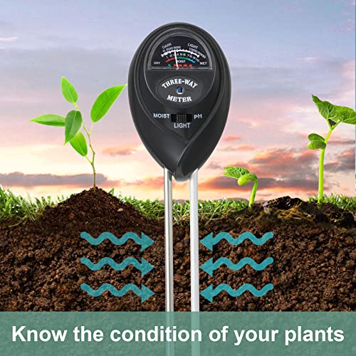 2 Packs Soil Moisture Meter, 3 in 1 Soil Tester Tool, Plant Water Monitor, Soil Hygrometer Sensor for Gardening, Farming, Indoor and Outdoor Plants, No Batteries Required (Black & Green)