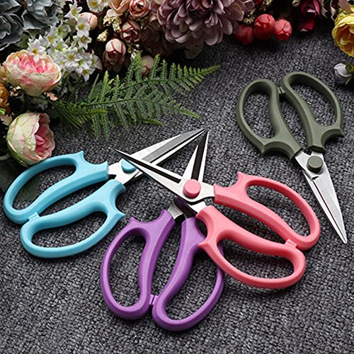 Garden Pruning Shears Scissors,Professional Floral Shears,Colorful Flower Scissors with Comfortable Grip Handles,Premium Floral Scissors with Protective Case for Flower Arrangement,Gardening-Pink