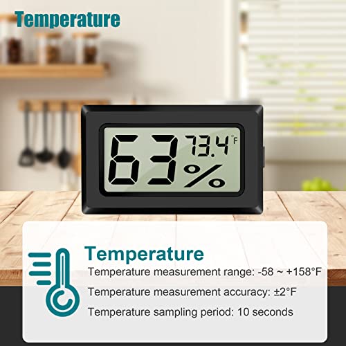 5 PCS Mini Digital Hygrometer Thermometer, Linkstyle Temperature Humidity Gauge Humidor Meter Indoor, Electronic LCD Display Monitor Fahrenheit(℉) for Reptile Aquarium Greenhouse Cellar Home Fridge