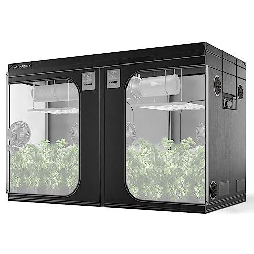 AC Infinity CLOUDLAB 811 Advance Grow Tent, 120"x120"x80" Thickest 1 in. Poles, Highest Density 2000D Diamond Mylar Canvas, 10x10 for Hydroponics Indoor Growing