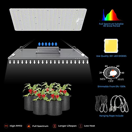 Upgrade 24X24 Smart Auto Time Control Grow Tent Complete System+100 LED Grow Light Grow Tent Kit with Auto Drip System+ Oscillating Fan (Fan Filter+ LED Light +Grow Tent+ Auto Drip System+ Clip Fan)