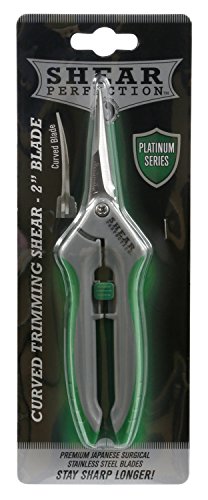Shear Perfection Stainless Steel Trimming Shears, 2" Curved Blades - Platinum Series