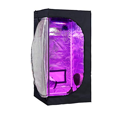 GreenHouser 24"X24"X48" High Reflective Grow Tent Indoor Small Grow Room for Planting Fruit Flower Veg with Removable Water-Proof Floor Tray