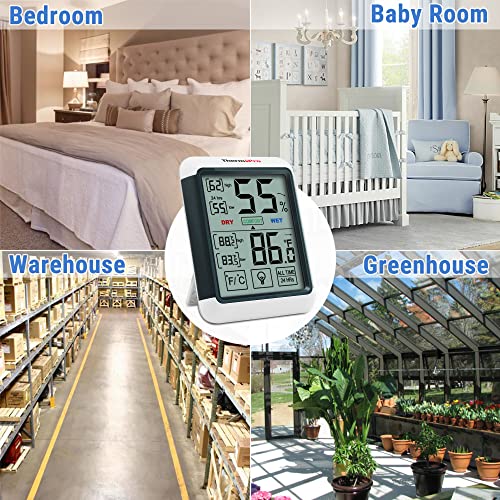 ThermoPro TP55 Digital Hygrometer Indoor Thermometer Humidity Gauge with Large Touchscreen and Backlight Temperature Humidity Monitor