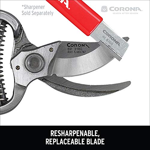 Corona BP 3180D Forged Classic Bypass Pruner with 1 Inch Cutting Capacity, 1", Red
