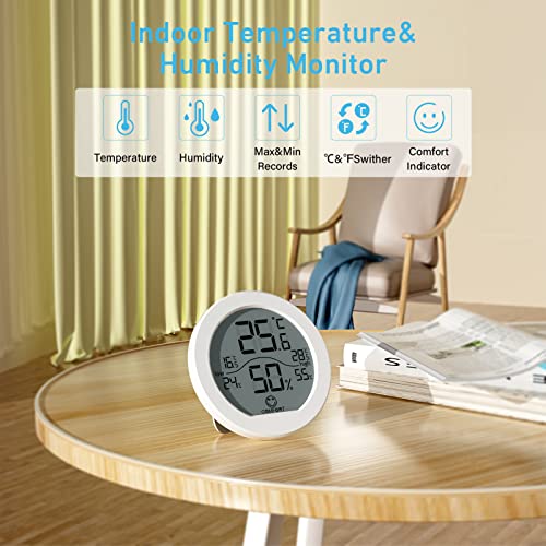 Hygrometer Indoor Thermometer for Home Humidity Meter – Room Thermometer and Humidity Gauge –Temperature and Humidity Monitor with Max and Min Records