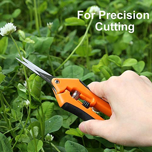 GROWNEER 3 Packs 6.5 Inch Pruning Shears Gardening Hand Pruning Snips Gardening Scissors with Straight Stainless Steel Precision Blades
