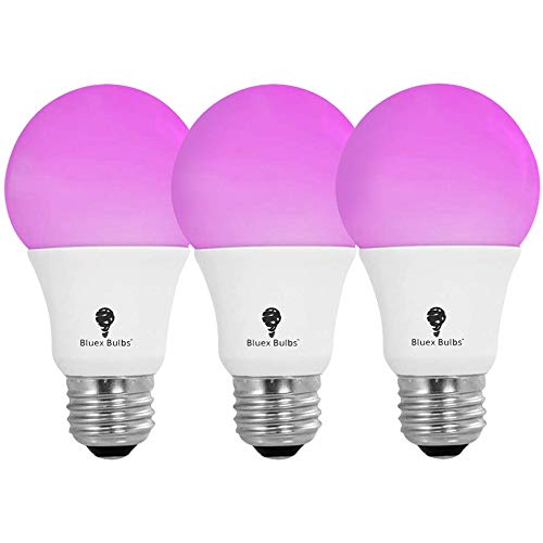 3 Pack BlueX 100W LED Grow Light Bulb A19 Bulb - Full Spectrum Grow Lamp - Grow Healthier & Yield Better Harvests for DIY Indoor Plants, Flowers, Greenhouse, Indore Garden, Hydroponic